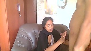 Hijab Lady Works At My Home Office Sucks Well
