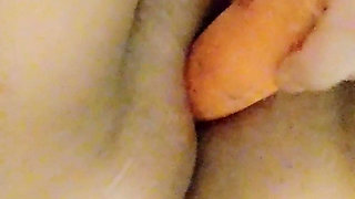 Fun with big carrot and squirt
