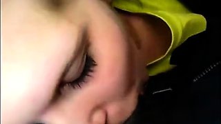 Interracial Car BJ with a Mouthful Ending