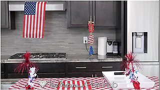 Aurelly Rebel And Lucas Frost - 4th Of July Celebration Fuck For Mature Crystal Rush