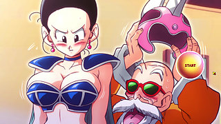 Kame Paradise Multiversex 2 - Chichi, Goku's Wife Playing with Roshi's Cock
