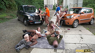 Fake Taxi - hard rough outdoor sex Orgy with Eden Ivy, Rebecca Volpetti, Lady Gang and Jennifer Mendez