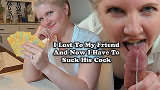 Ginger The Housewife Loses Poker Bet & Sucks Cock - Huge Cumshot in Mouth POV