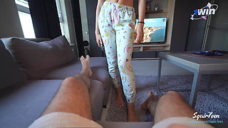 Perfect Stepmom Caught Her Stepson Jerking off and Helped Him to Empty His Balls