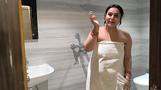 Desi MILF Fuck with Step Son Sucking Big Dick Deeply Throat the Pink Pussy Doggy Style