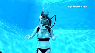 Horny cutie under water erotic video