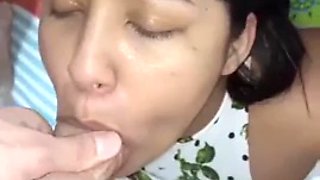 18 year old brunette with big saggy tits from New York USA fucks her stepbrothers big cock