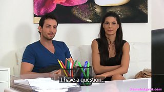 Girl agent - a hot 3 way with a spanish couple in my office