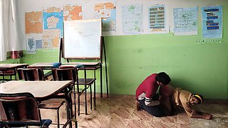 Indian school girl fuckfest in class with Bobbypranav