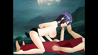 Touka Sloppy Passionate Deepthroat for Big Cock Under a Full Moon