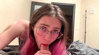 Pink-Haired Girlfriend in Wild Cum-Filled Passion Heat