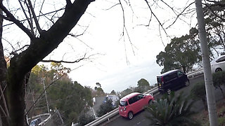 Recorded video taken outdoors with a married woman from the daytime