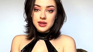 Cute curly brunette solo webcam masturbation