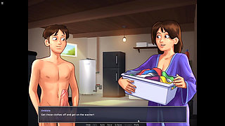 Summertime Saga Debbie Having Fun While Laundry