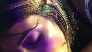 Two wet naked amateur babes having lesbian sex in the shower