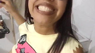 18 year old brunette big saggy tits from New York United States fucking her stepbrother's big dick hos