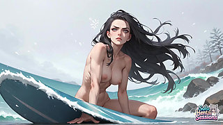 Snowy Beach Solo Coffee Date: Winter Solitude & Steamy Sips