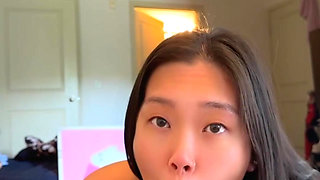 down on my knees giving a blowjob like a good asian slut HUGE CUMSHOT IN MOUTH