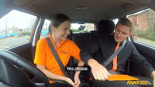 Porn queen Tina Kay creampied in stunning pov - faux driving school