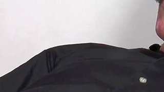 Sexy hot babe with huge boobs does blowjob and cum in mouth
