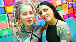 GOTH and HIPPIE chick love gettiing ANAL fuck and FACIAL CUMSHOTS