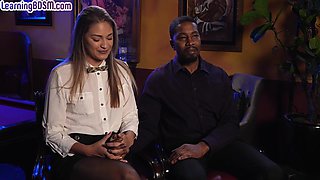 BDSM IR babe BBC fucked and jizzed after deepthroating