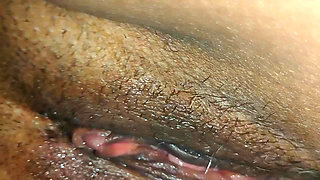 Cleaning up from her earlier bbc creampie