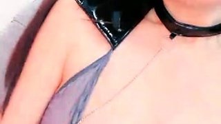 Small titted teen girl in stockings sucking Dick