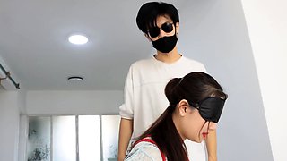 shackles blindfold teacher hogtied