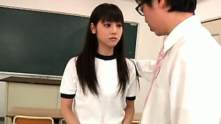 Japanese schoolgirl loves stimulation of her pink twat
