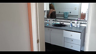 I Show off in Erotic Lingerie While Stepson Shows Me His Big Cock and Masturbates