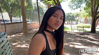 Cute Little Spinner Picked Up And Gets A Mouth Full Of Cock - May Thai And Romeo Mancini