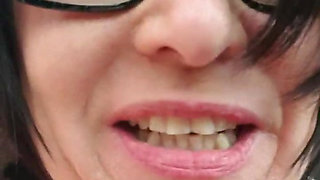 Julie naked in the forest