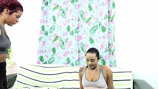 Thick Curvy Latina Lesbians Lick and Toy After Yoga