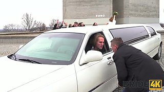 Czech bride cheats on her future husband for the last time by fucking a stranger in a limo.