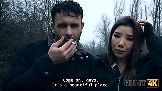 Hunt4k. put your stick inwards my Tight Pussy in front of this jerk!