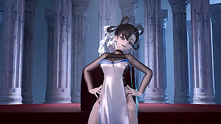 mmd up and Down Cheongsam Black Silk Thong Jiggling Breasts Doggy Style Internal Ejaculation Orgasm