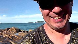 She Sucks My Cock in Public on the Beach