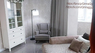 A Woman in an Armchair Satisfies Herself with Her Fingers