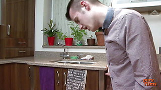 Purefilms.Tv - he comes home from work and finds his horny wife in the kitchen and fucks her