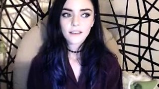 Cute curly brunette solo webcam masturbation