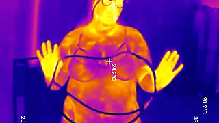 First Time Locked in Chastity Belt! Thick BBW Ass Fingered Deep Then Stuffed with 2 Huge Butt Plugs Thermal POV