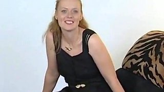 Redhead Adult Star Uses Dildo and Sucks Cock