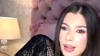 Brunette seductress working her big boobs and hot ass