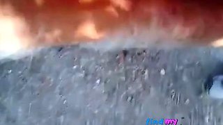 Daddy me folla en el parking - Amateur Bareback Outdoor Fuck