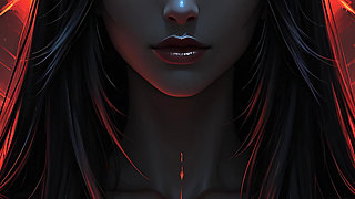 Shadow Assassin Warrior Woman with Jet Black Hair and Amber Eyes Dark Fantasy Portrait Ai Art Slideshow