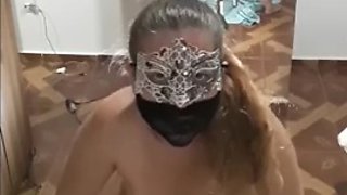 ANAL HOME VIDEO exhibitionist bitch plays in front of a mirror