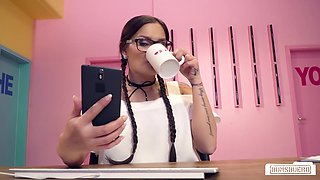 Holly Banks' Sultry Spirit Ignites Passion in German Office