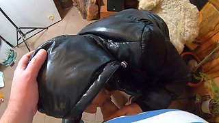 Preview-milfycalla- a Lot of Cum on My Black Down Jacket and Black Leather Leggings 216 P2