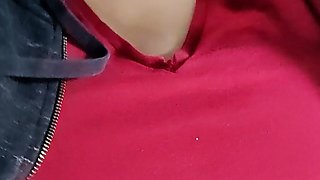 Hot brunette big boobs toying pink pussy